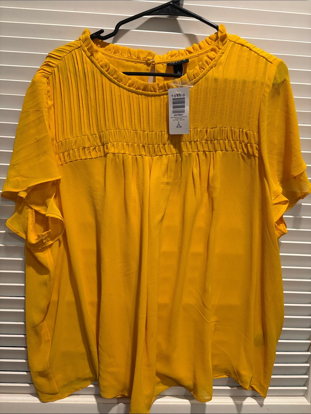 torrid Bright Yellow Ruffle Yoke Blouse